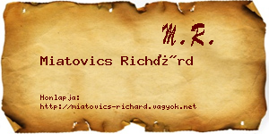 Miatovics Richárd névjegykártya